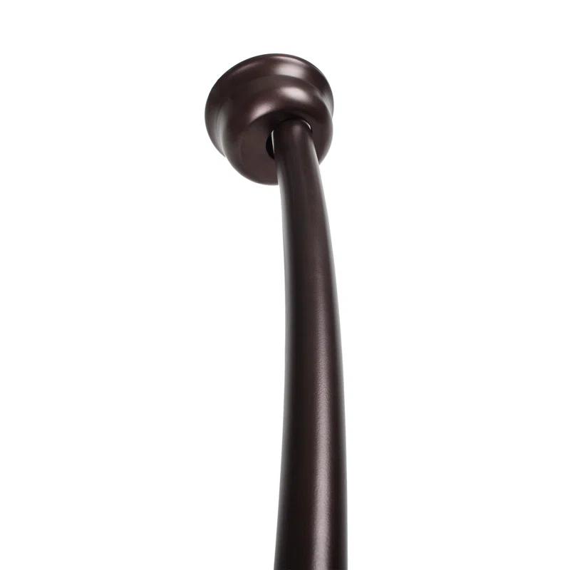 Utopia Alley Utopia Alley Rustproof Fixed Mount Single Curved Shower Rod, Aluminum, adjustable from 45" to 72" Wide