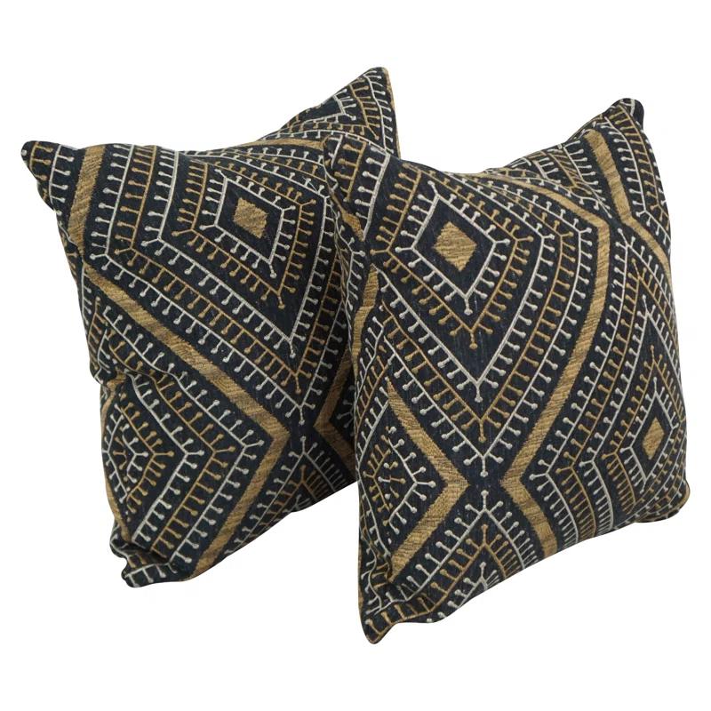 Blazing Needles Geometric Reversible Throw Pillow (Set of 2)