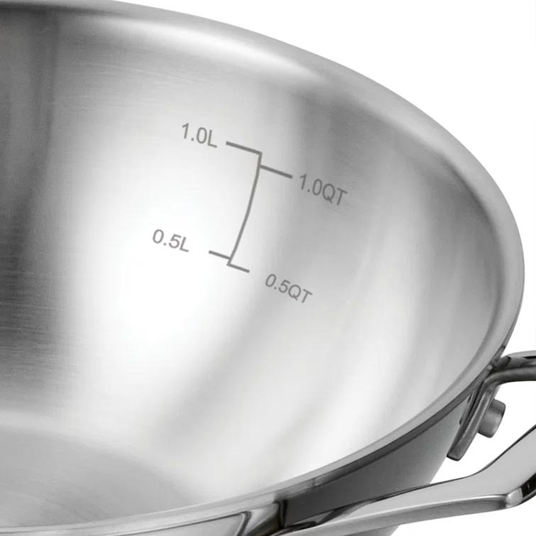 Tramontina Tramontina Utsava Tri-Ply Clad Stainless Steel Kadai with Lid, Kadhai Pot for Indian Cooking