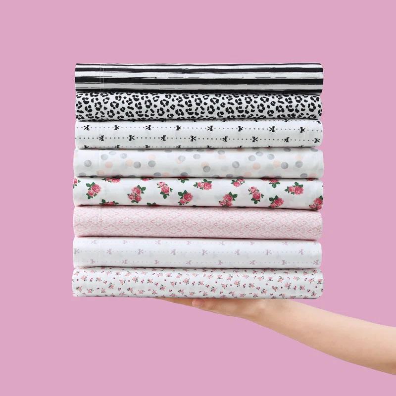 Betsey Johnson Printed Cotton Percale Cotton Sheet Sets
