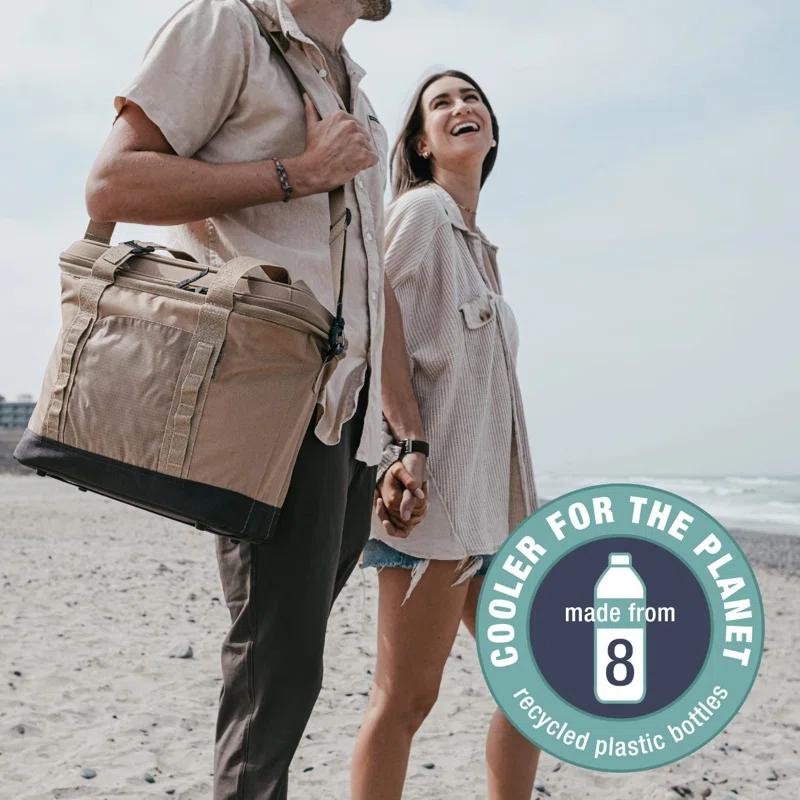 Rebrilliant Collapsible Insulated Cooler Bag – 50 Can Leakproof Soft Cooler For Beach, Travel, Car – Shoulder Strap, Bottle Opener (Ocean)