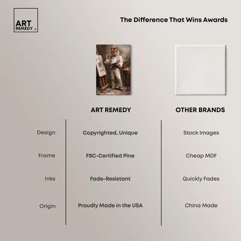 Art Remedy Painterly Tiger Canvas Vintage Portraits by Art Remedy