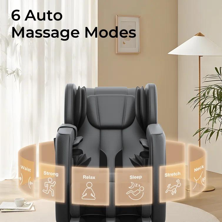 RealRelax 2024 New Heated Massage Chair with Zero Gravity, Full Body Airbags, 6 Auto Modes, 8 Massage Rollers