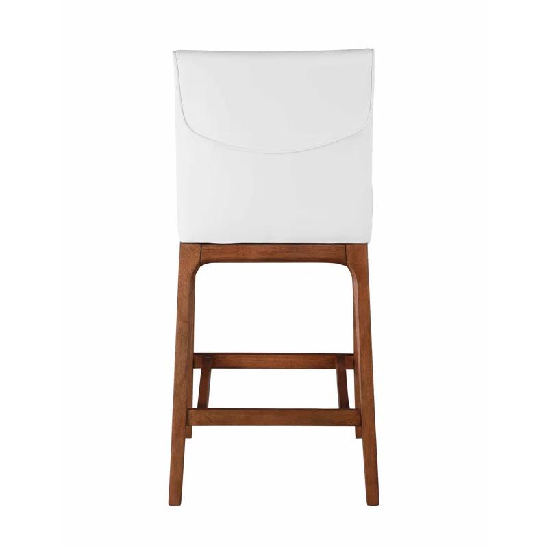 Chintaly Imports Emma Modern Low-back Counter Stool w/ Solid Wood Base