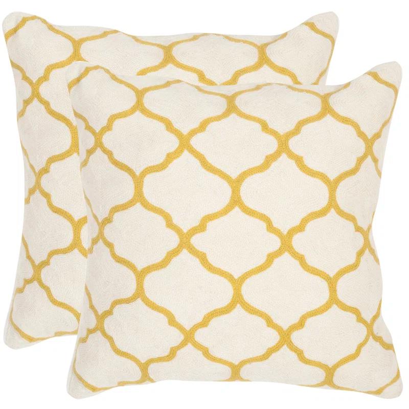 Safavieh Geometric Feather Reversible Throw Pillow (Set of 2)