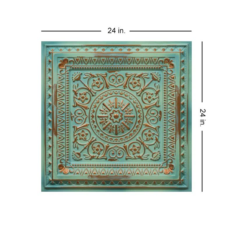 Marseille 24'' W Textured PVC Drop-In Ceiling Tile In Antique Gold