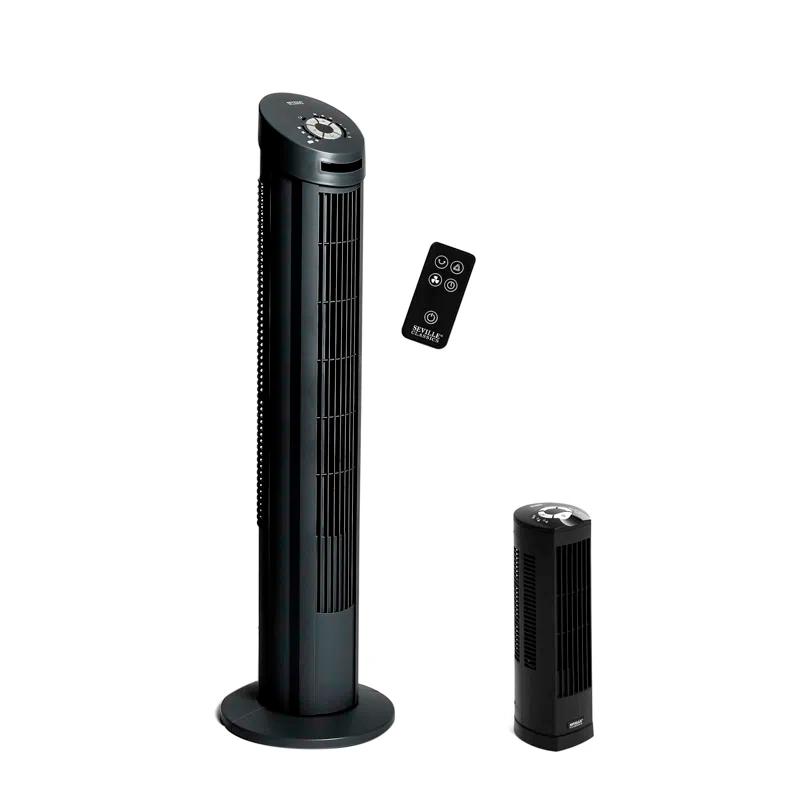 Seville Classics UltraSlimline® 40" Oscillating Tower Fan Combo