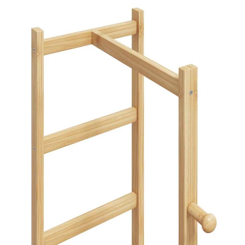 Hokku Designs Coat Stand With Hooks And Shelves 15.2"X11.8"X61.4" Bamboo