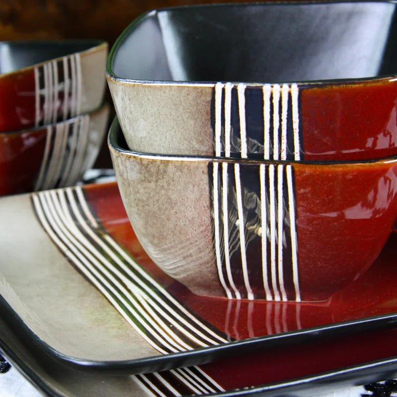 Garley 16 Piece Stoneware Dinnerware Set - Service for 4