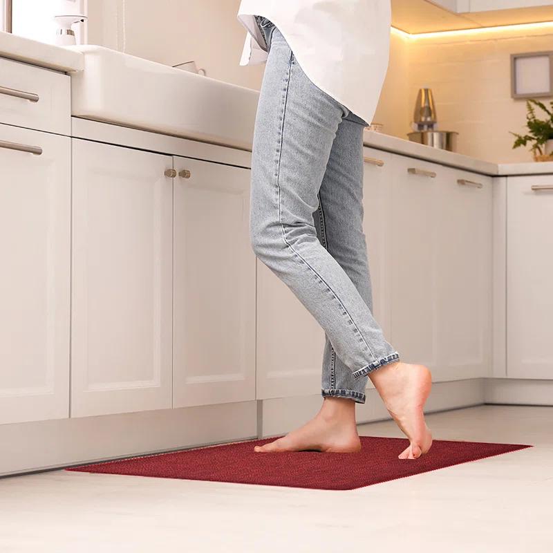 Evideco Multi-Size Woven-Effect Kitchen Runner Mats, Non-Slip, Low Profile, Universal Fit, 32"/47"L x 18"W