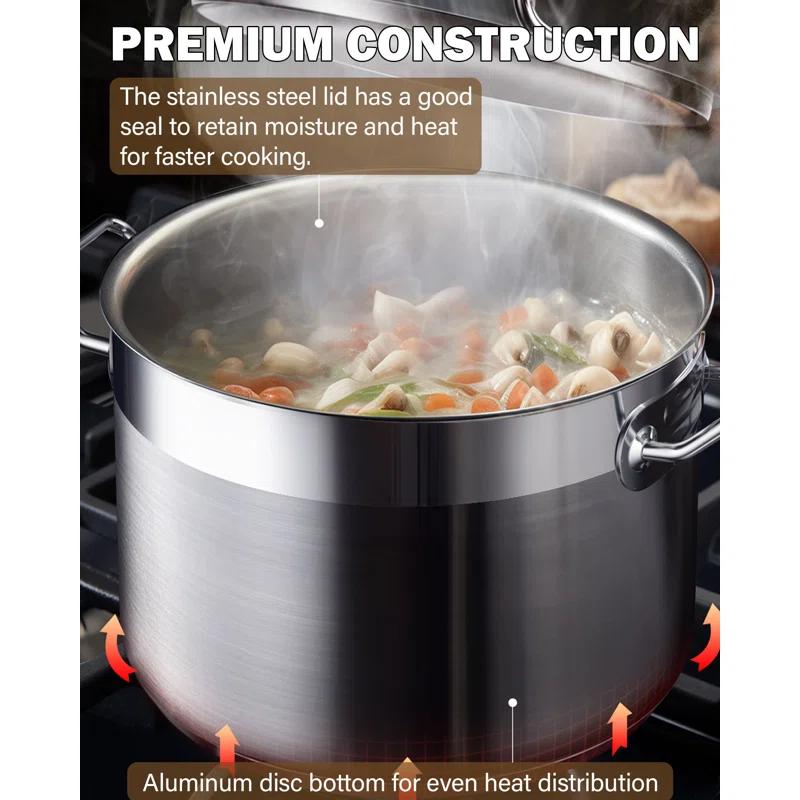 Cooks Standard Cooks Standard Professional Stainless Steel Stock Pot with Lid, Silver