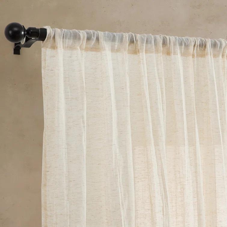 Solid Semi-Sheer Curtain Panels (Set of 2)