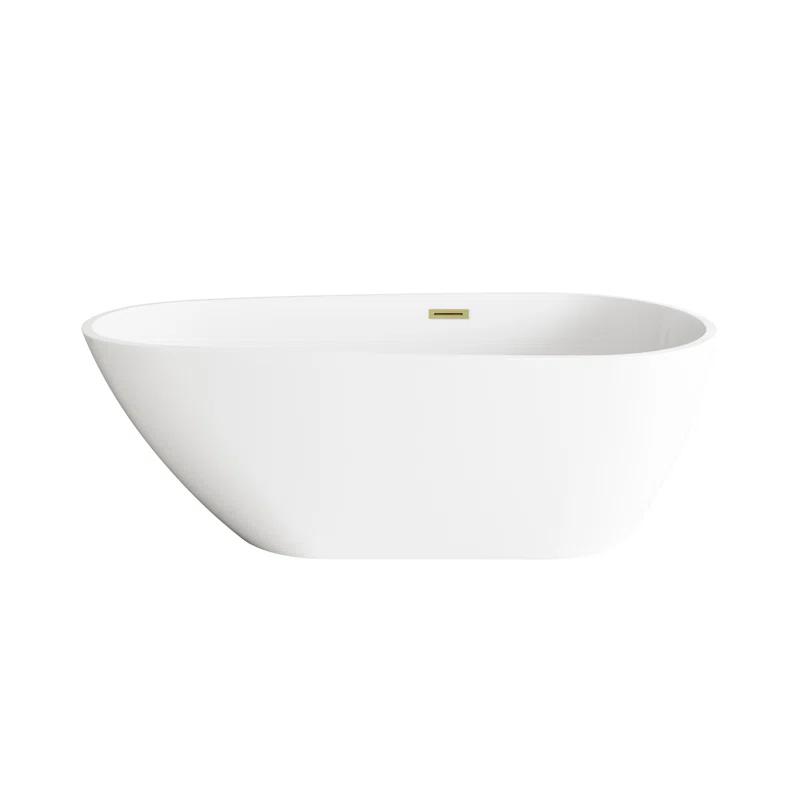 Living District 67 Inch Bathtub in Glossy White with Trim BT30267GW-BGD