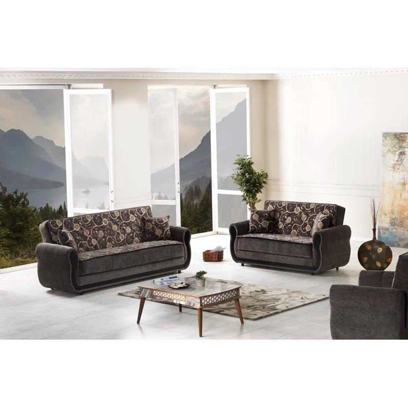 Darby Home Co Upholstered Convertible Sleeper Arm Chair with Storage