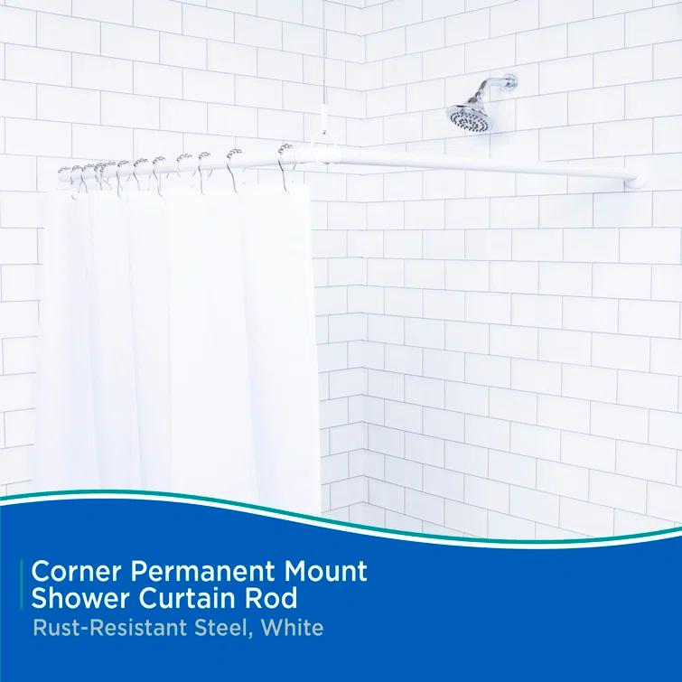 Kenney Twist & Fit 36" x 36" Fixed Corner Shower Curtain Rod