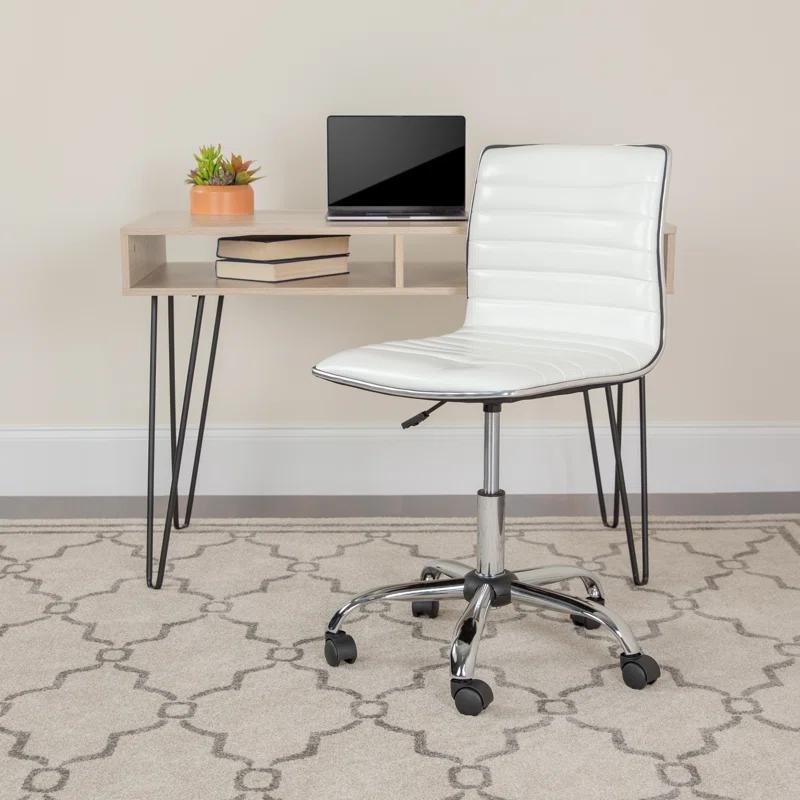 Flash Furniture Low Back Designer Armless Ribbed Swivel Task Office Chair