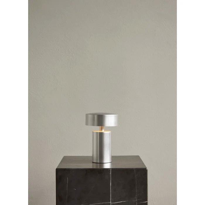 Cordless Brushed Aluminum Adjustable Outdoor Table Lamp