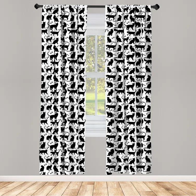 Ambesonne Semi-Sheer Rod Pocket Sliding Panel (Set of 2)