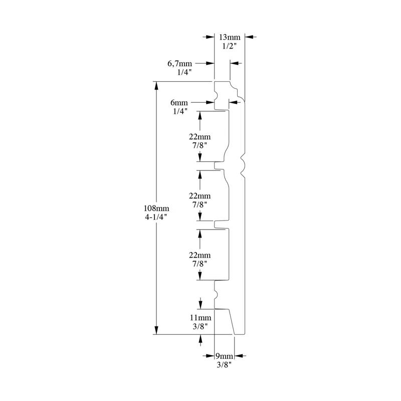Orac Decor 4.25'' H x 78'' W x 0.5'' D Plastic Chair Rail (Set of 11)