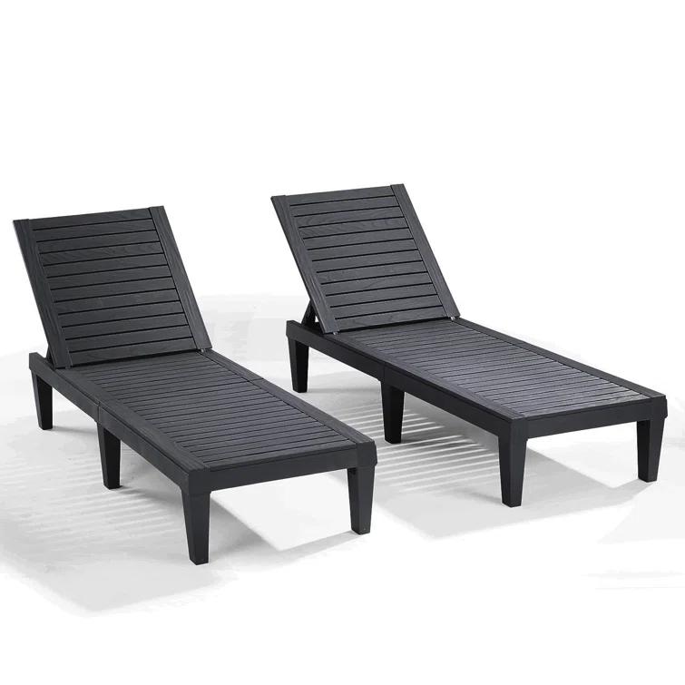 Nestl Nestl Waterproof, Lightweight, and Adjustable Outdoor Polyresin Chaise Lounge Chair Set (Set of 2)