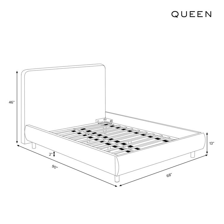 Zien Bed - Blue Velvet / Queen