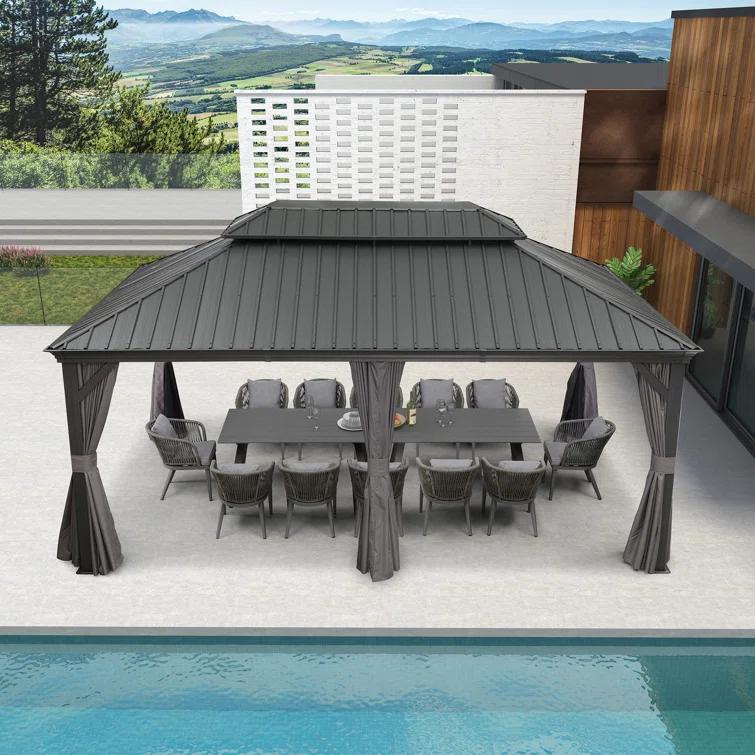 Purple Leaf 18 Ft. W X 12 Ft. D Aluminum Patio Gazebo