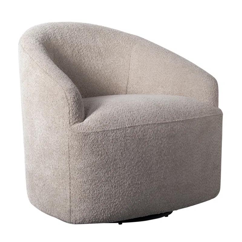 Orren Ellis Upholstered 360 Degree Swivel Chair Beige See below