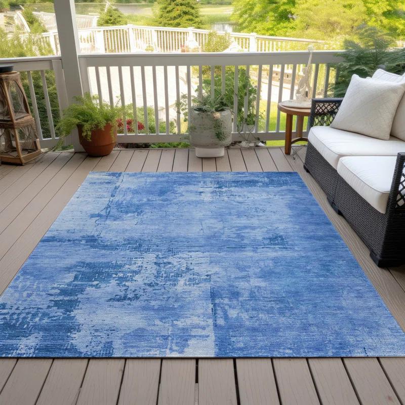Machine Washable Indoor/Outdoor Chayden ACN1062 Navy Rug