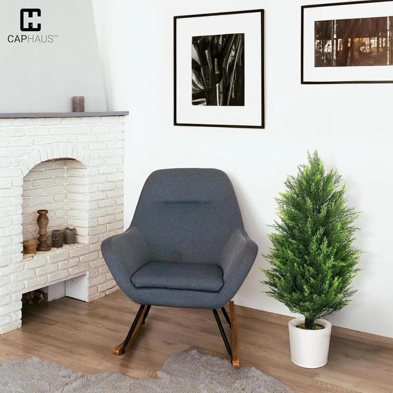 CAPHAUS CAPHAUS Artificial Cedar Tree Pair, UV Resistant Boxwood Topiary w/ Dried Moss, 3 / 4 / 5 Feet