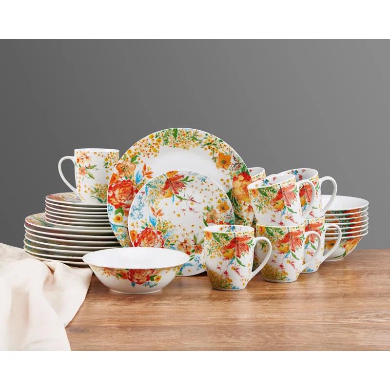 Fitz and Floyd Fitz and Floyd Garden Delight 32-Piece Porcelain Dinnerware Set, Service for 8