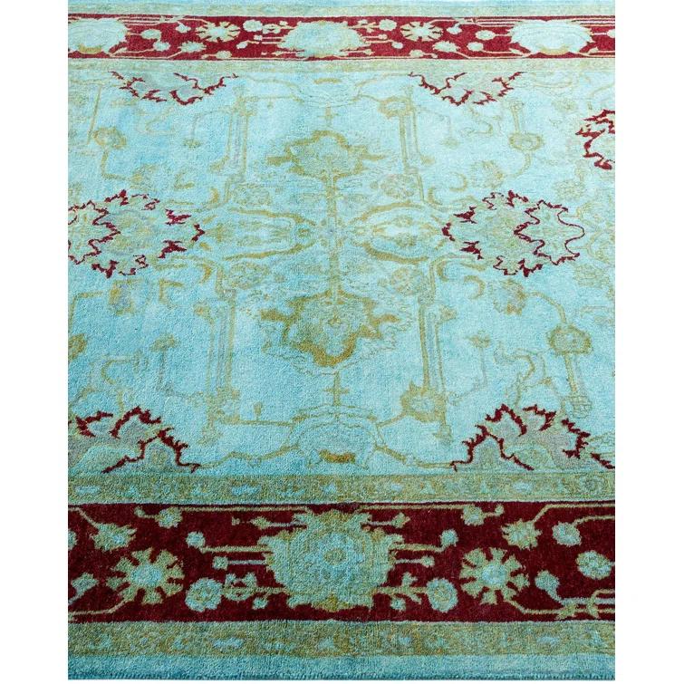 Isabelline Osbaldo One-of-a-Kind 4' 0" X 6' 4" New Age Wool Area Rug Blue