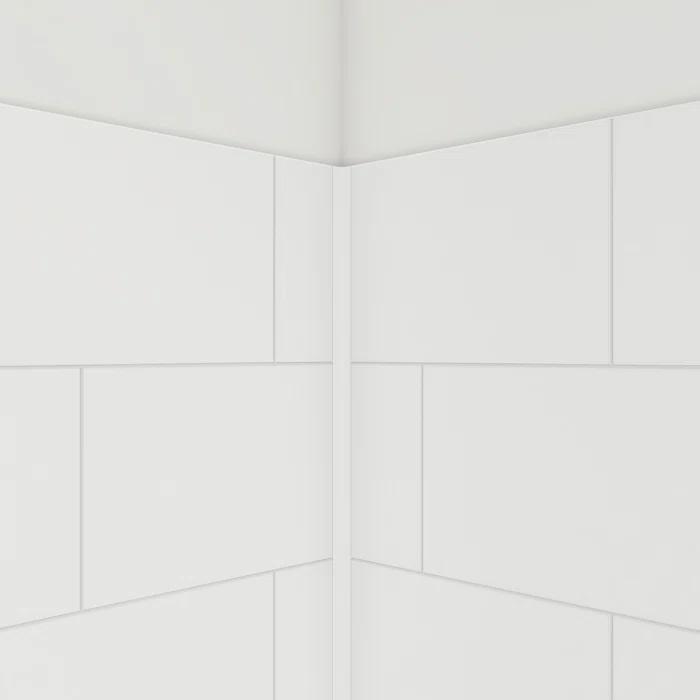 DreamLine DreamLine DreamStone 42 in. D x 62 in. W x 84 in. H Shower Wall Kit in White Traditional Subway