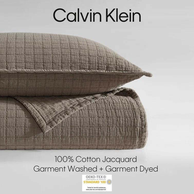 Calvin Klein Essential Garment Washed Solid Reversible Cotton Coverlet