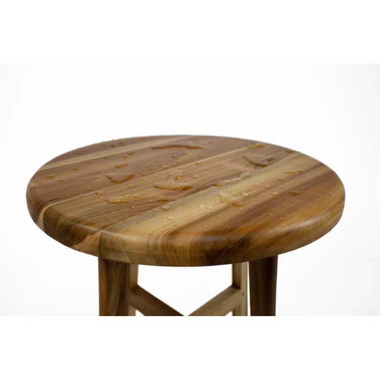 EcoDecors Shoji Teak Shower Stool 18" High Solid Teak Wood Shower Stool/Seat in Earthy Teak & Reviews | Wayfair