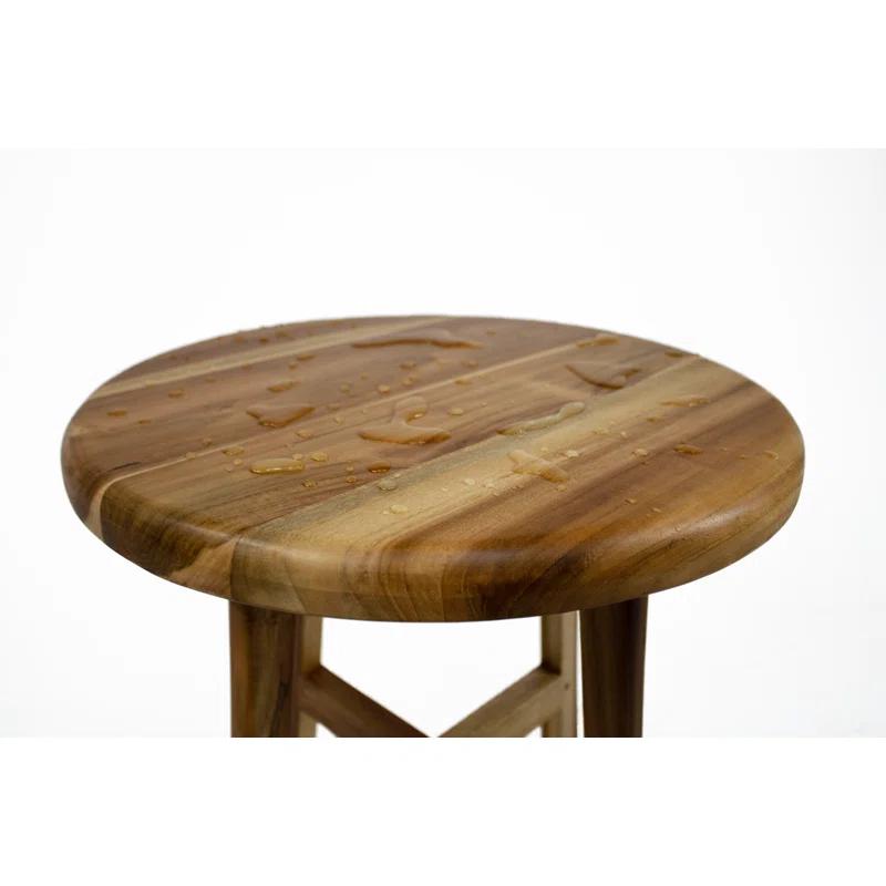 EcoDecors Shoji Teak Shower Stool 18" High Solid Teak Wood Shower Stool/Seat in Earthy Teak & Reviews | Wayfair