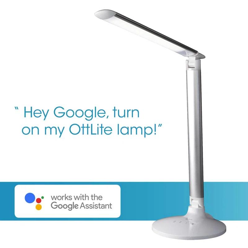 OttLite OttLite Command LED Desk Lamp with Voice Assist - Google Home and Amazon Alexa Compatible, USB