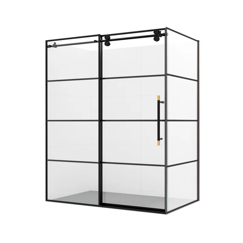 Vinnova 320068+36P-MB Losar 68'' W 78'' H Framed Rectangle Reversible Shower Enclosure