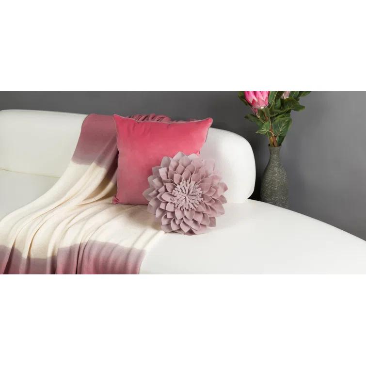 JWH 3D Floral Accent Pillow Handmade Flower Throw Pillow Decorative Cushion Cover & Insert