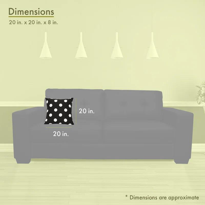 Polka Dot Polka Dots Cotton Reversible Throw Pillow