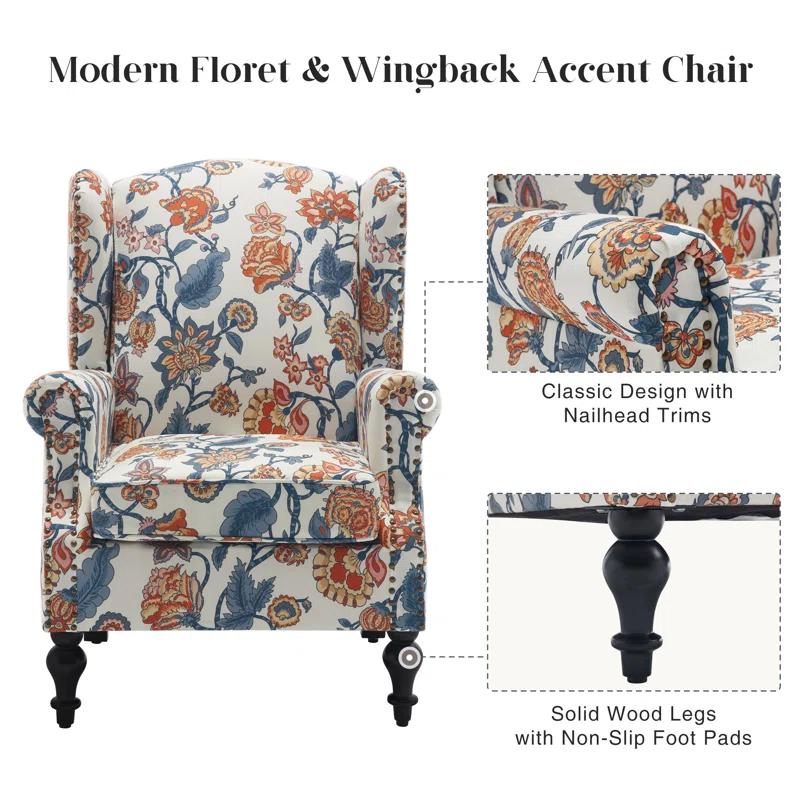 Christasha 29'' Wide Accent Chair  with Nailhead Trim and Arms