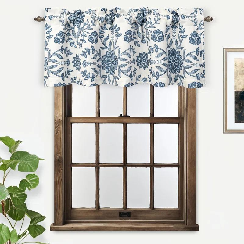 DriftAway Twyla Floral Tailored 52'' W Window Valance