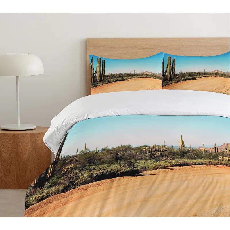 Saguaro Cactus Rustic Duvet Cover Set