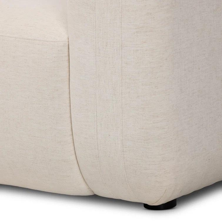 Nara 96'' Off-White Linen Tuxedo Arm Sofa