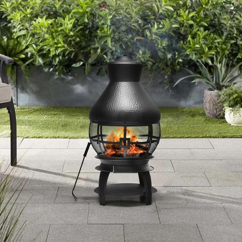 Heatmaxx Round Cast Iron Wood Burning Smokeless Chimnea