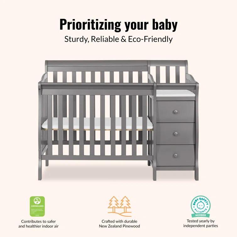 Dream On Me Jayden 4-in-1 Mini Convertible Crib and Changer