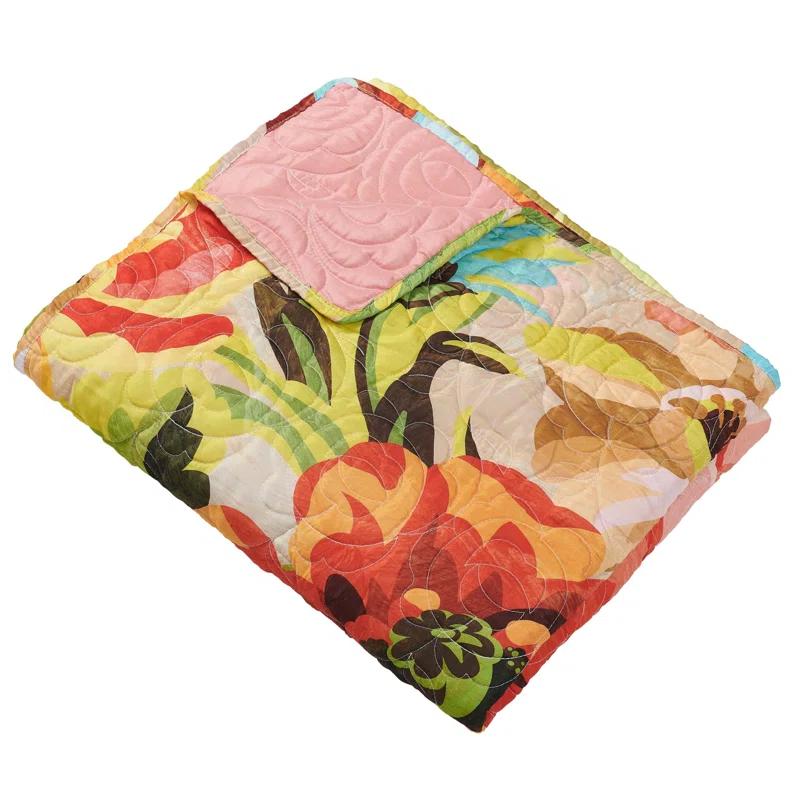 Greenland Home Fashions Senna Floral Reversible Quilted Throw