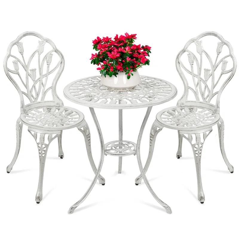 Fleur De Lis Living Stambaugh 2 - Person Patio Dining Set with Round Table
