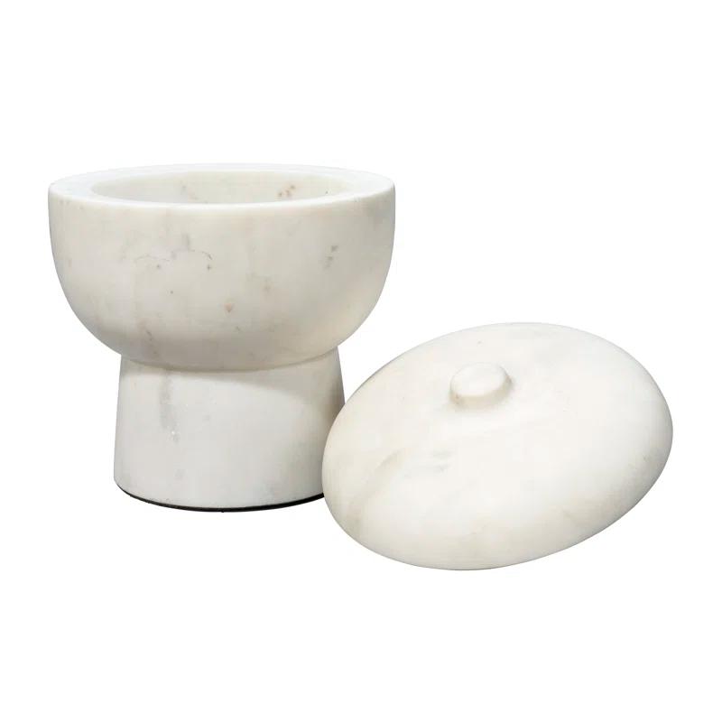 Odesky Lidded Bowl - White / Large