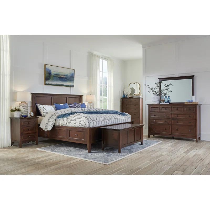 Solid Wood Platform Storage Bed