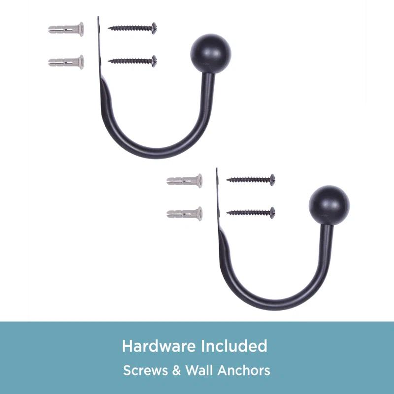 Kenney Ball Holdbacks Steel Curtain Holdback (Set of 2)